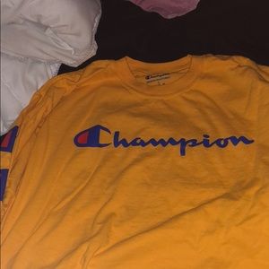 yellow champion long sleeve shirt